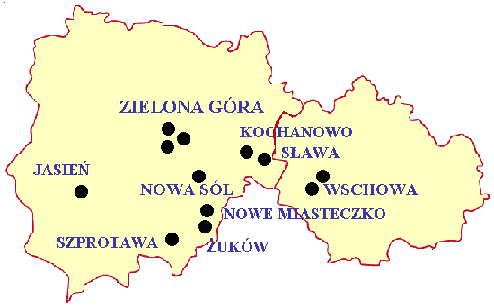 Mapa z lokalizacją zakładów